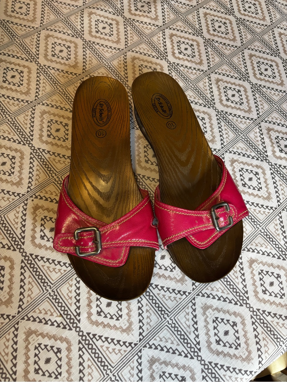 Dr. Scholl's Bright Pink Buckle Slide Mules